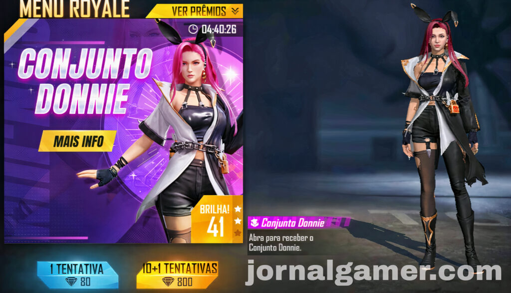 Novo Diamante Royale do Free Fire! Confira o novo conjunto feminino qu